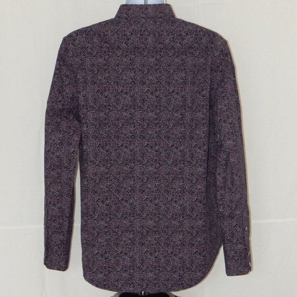 Robert Graham BRIGGS Men’s Button Front Long Sleeve Shirt Purple Black Large NWT - Picture 2 of 8